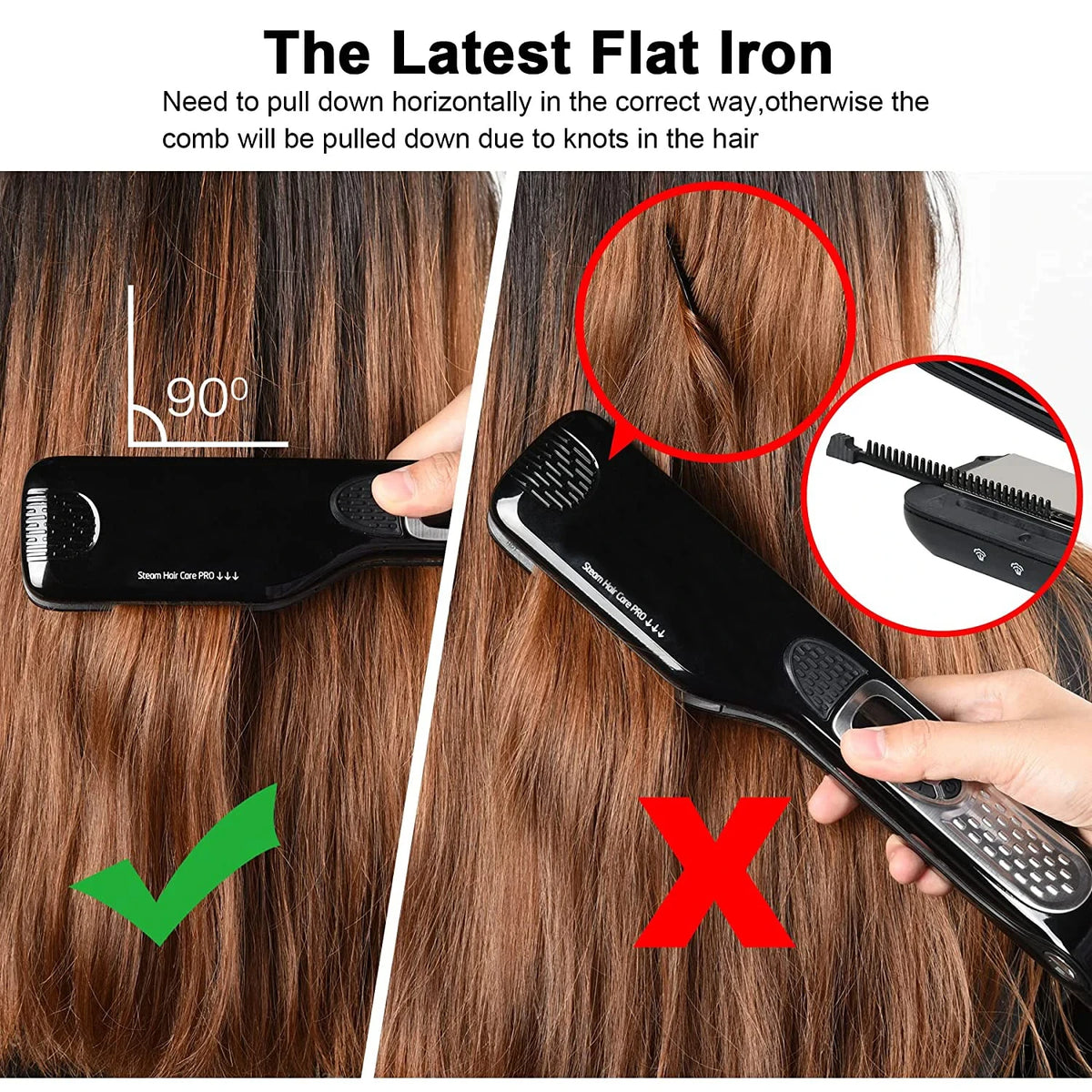 Professional Steam Hair Straightener Brush