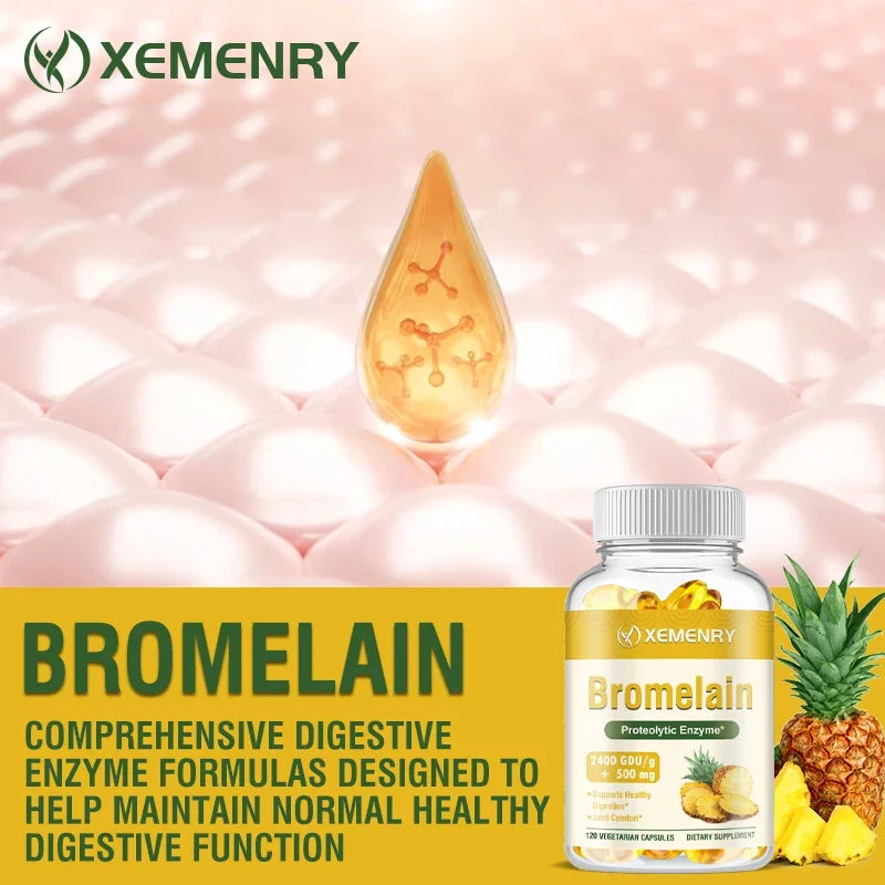 𝐁𝐑𝐎𝐌𝐄𝐋𝐀𝐈𝐍 𝐂𝐀𝐏𝐒𝐔𝐋𝐄𝐒 - Digestive Enzymes & Joint Support Supplement