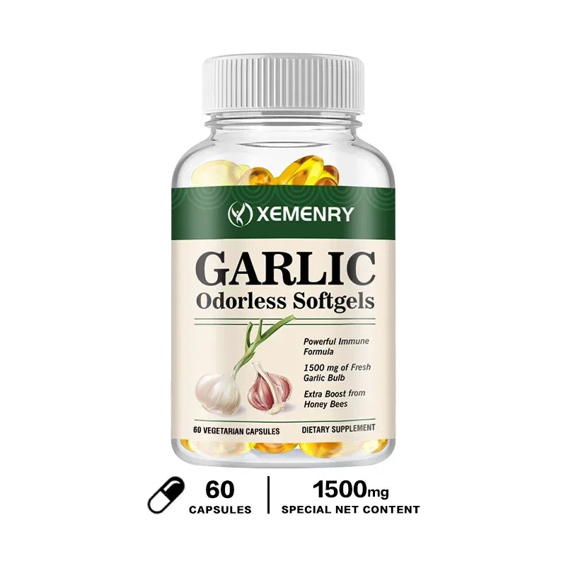 𝐨𝐝𝐨𝐫𝐥𝐞𝐬𝐬 𝐠𝐚𝐫𝐥𝐢𝐜 𝐜𝐚𝐩𝐬𝐮𝐥𝐞𝐬 - Balance Cholesterol Levels, Support Heart and Cardiovascular Health