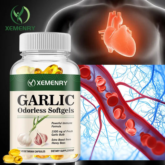 𝐨𝐝𝐨𝐫𝐥𝐞𝐬𝐬 𝐠𝐚𝐫𝐥𝐢𝐜 𝐜𝐚𝐩𝐬𝐮𝐥𝐞𝐬 - Balance Cholesterol Levels, Support Heart and Cardiovascular Health