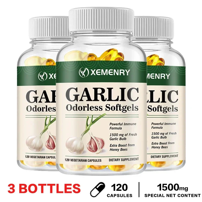 𝐨𝐝𝐨𝐫𝐥𝐞𝐬𝐬 𝐠𝐚𝐫𝐥𝐢𝐜 𝐜𝐚𝐩𝐬𝐮𝐥𝐞𝐬 - Balance Cholesterol Levels, Support Heart and Cardiovascular Health