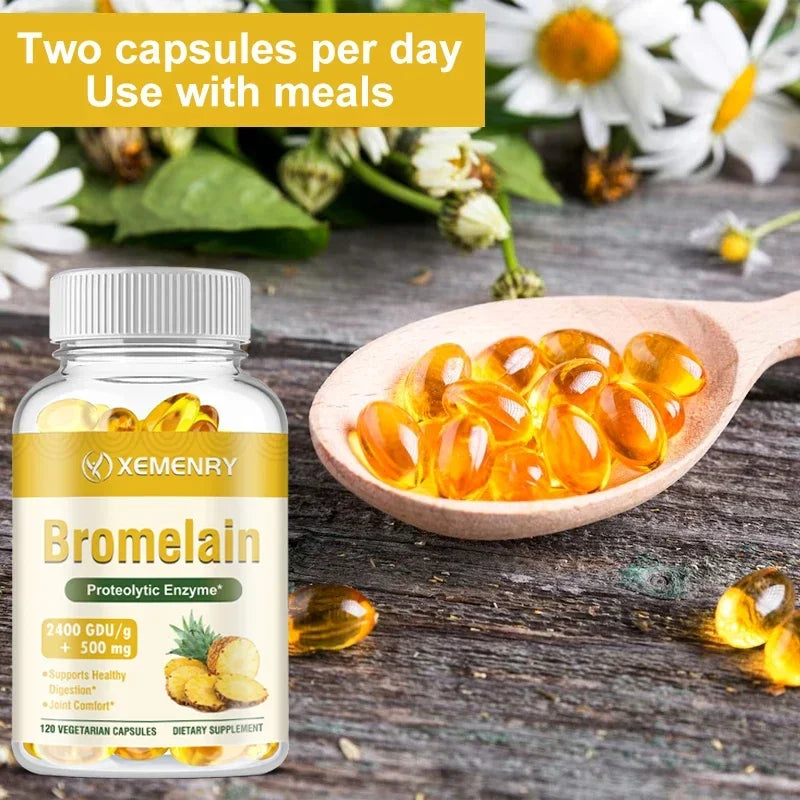 𝐁𝐑𝐎𝐌𝐄𝐋𝐀𝐈𝐍 𝐂𝐀𝐏𝐒𝐔𝐋𝐄𝐒 - Digestive Enzymes & Joint Support Supplement