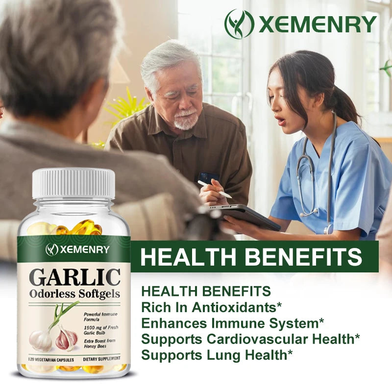 𝐨𝐝𝐨𝐫𝐥𝐞𝐬𝐬 𝐠𝐚𝐫𝐥𝐢𝐜 𝐜𝐚𝐩𝐬𝐮𝐥𝐞𝐬 - Balance Cholesterol Levels, Support Heart and Cardiovascular Health