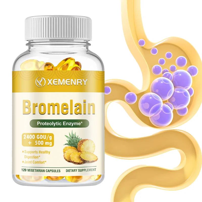 𝐁𝐑𝐎𝐌𝐄𝐋𝐀𝐈𝐍 𝐂𝐀𝐏𝐒𝐔𝐋𝐄𝐒 - Digestive Enzymes & Joint Support Supplement
