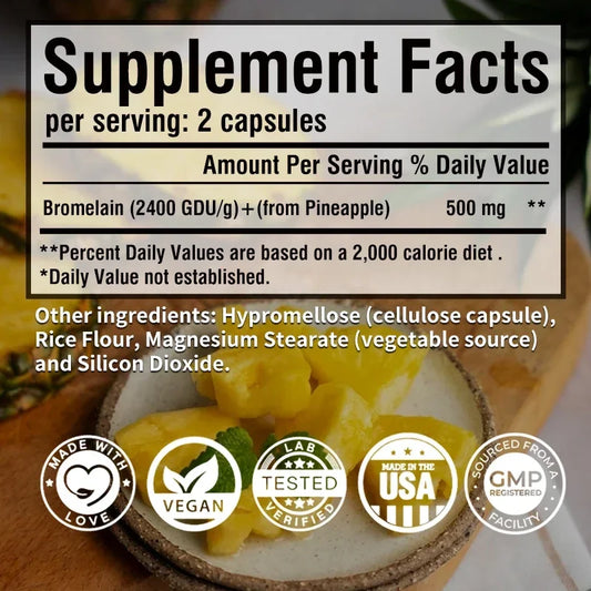 𝐁𝐑𝐎𝐌𝐄𝐋𝐀𝐈𝐍 𝐂𝐀𝐏𝐒𝐔𝐋𝐄𝐒 - Digestive Enzymes & Joint Support Supplement